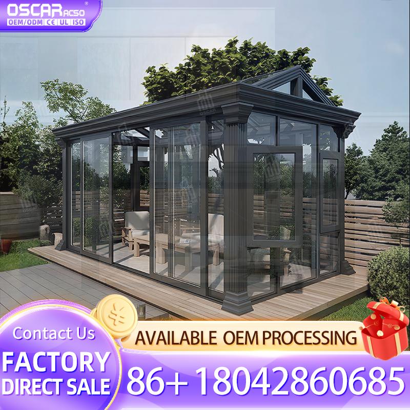 Renewable Energy Is - โฟร์ซีซั่นสําเร็จรูปยืนฟรี Tempered Sunroom ประหยัดพลังงานแก้วอลูมิเนียมออกแบบสวนสําหรับ Home Backyard