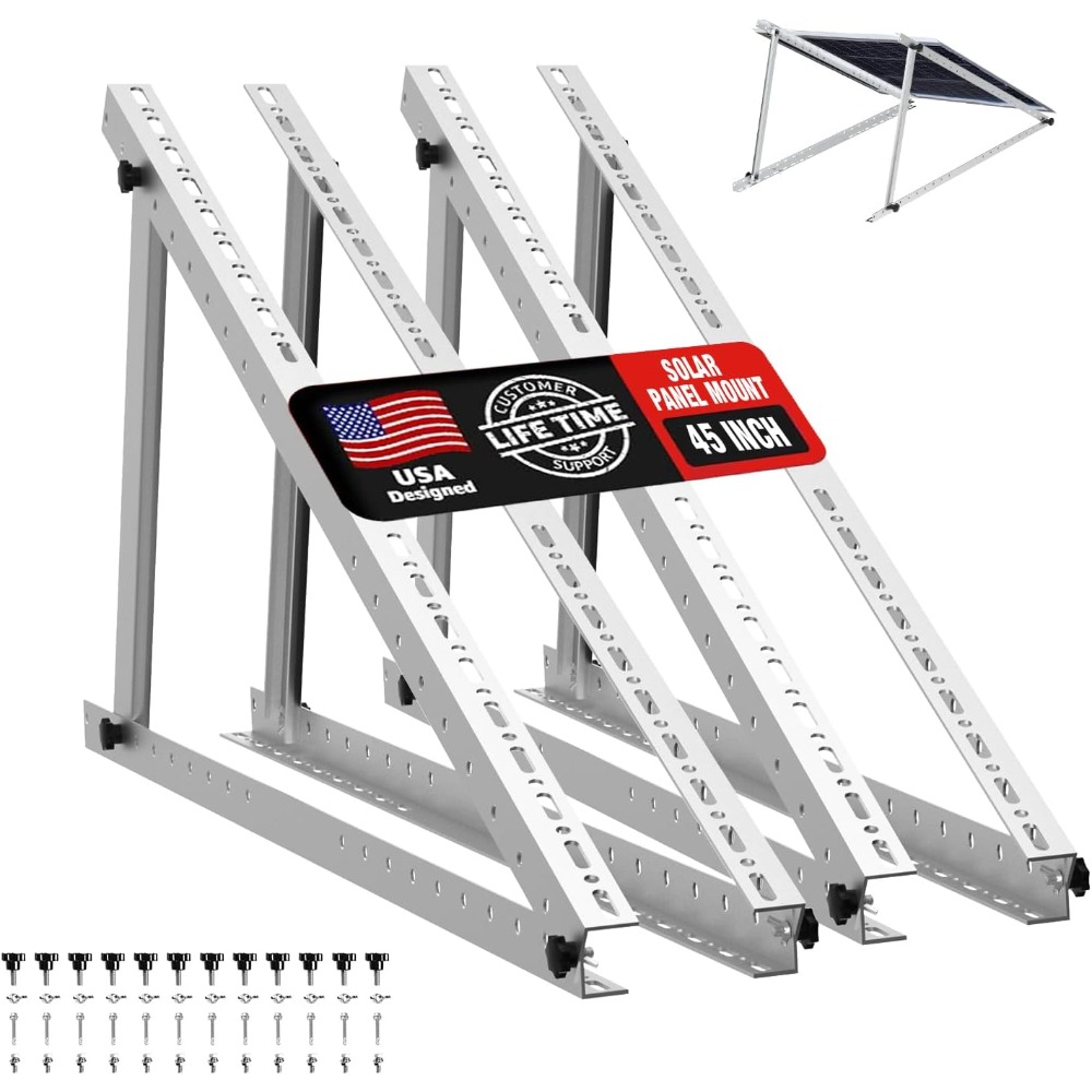 Folding Solar Panel - ขายึดแผงโซลาร์เซลล์แบบพับได้ ปรับมุมเอียงได้ 45 นิ้ว 2 ชุด