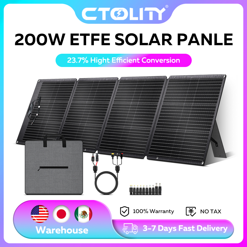 Folding Solar Panel - แผงโซลาร์เซลล์พับได้ CTOLITY ETFE 200W 20.5V ประสิทธิภาพ