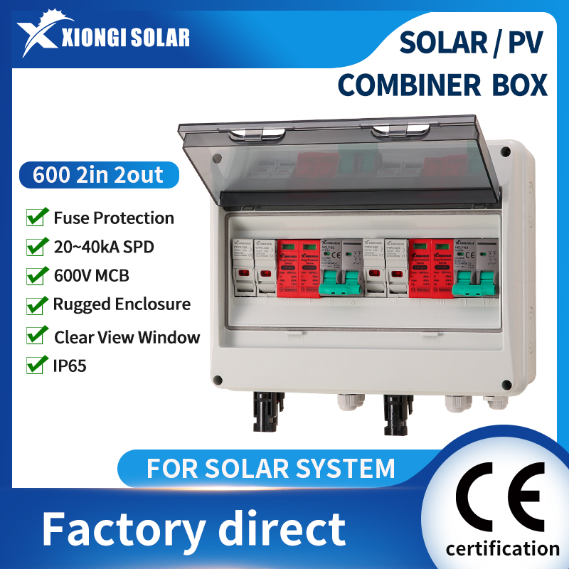 Renewable Energy Is - กล่องรวมสายไฟฟ้าโซลาร์เซลล์แบบทองแดงแท้ 600V 2 เข้า 2 ออก