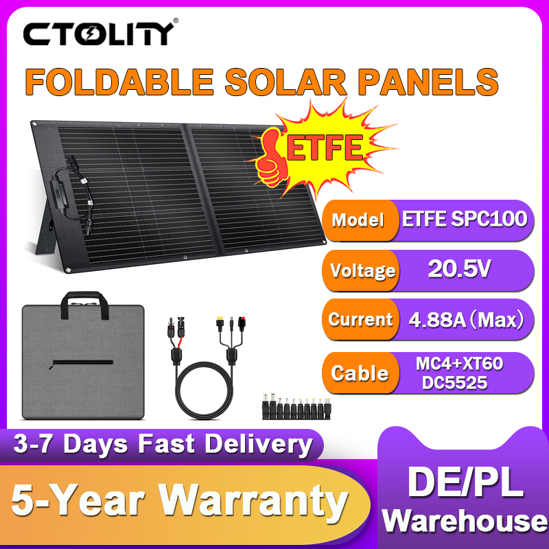 CTOLITY ETFE 100W กระเป๋าพับแบ - Folding Solar Panel บทวิจารณ์และราคา