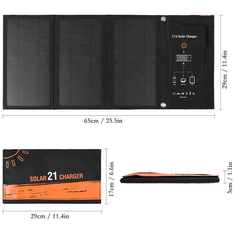 แผงโซลาร์เซลล์ 21W แบบพับได้ ก - Folding Solar Panel บทวิจารณ์และราคา