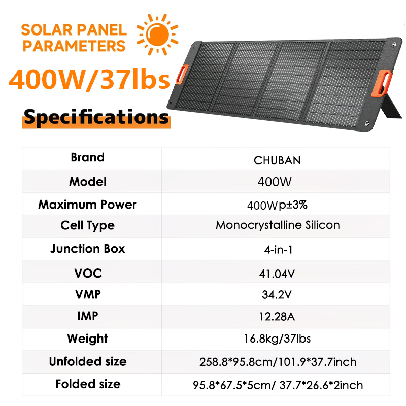 แผงโซลาร์เซลล์พับได้ 200W 400w - Folding Solar Panel บทวิจารณ์และราคา